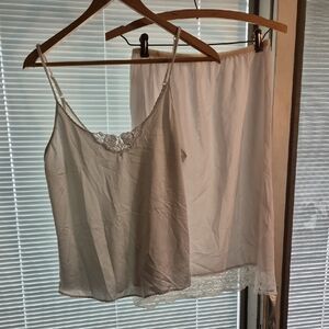 Vintage Bali White Chemise and Slip Set Cami Size Xl Slip No Size